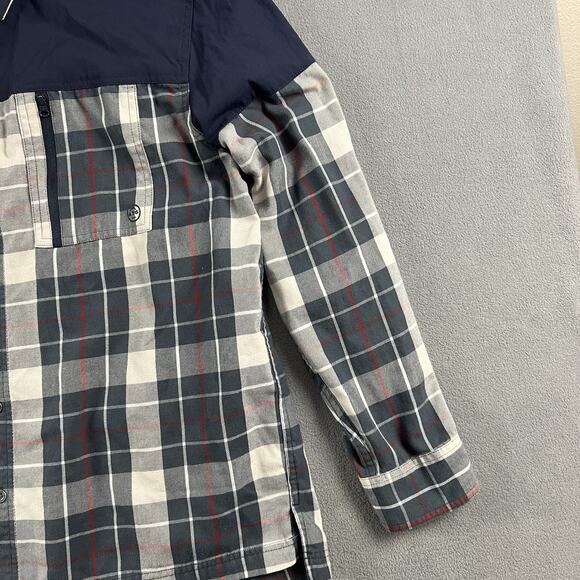 Wrangler ATG Shirt Mens Extra Large Blue Plaid Button Up Outdoor Hiking Pockets - Picture 5 of 9